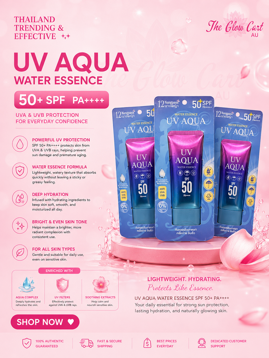 12 Nangpaya UV Aqua Water Essence SPF50+ PA++++ (60g)