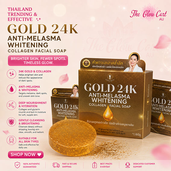 Gold 24K Anti-Melasma Whitening Collagen Facial Soap (60g)