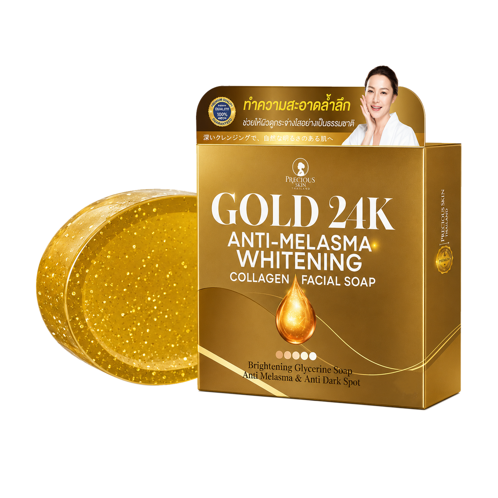 Gold 24K Anti-Melasma Whitening Collagen Facial Soap (60g)