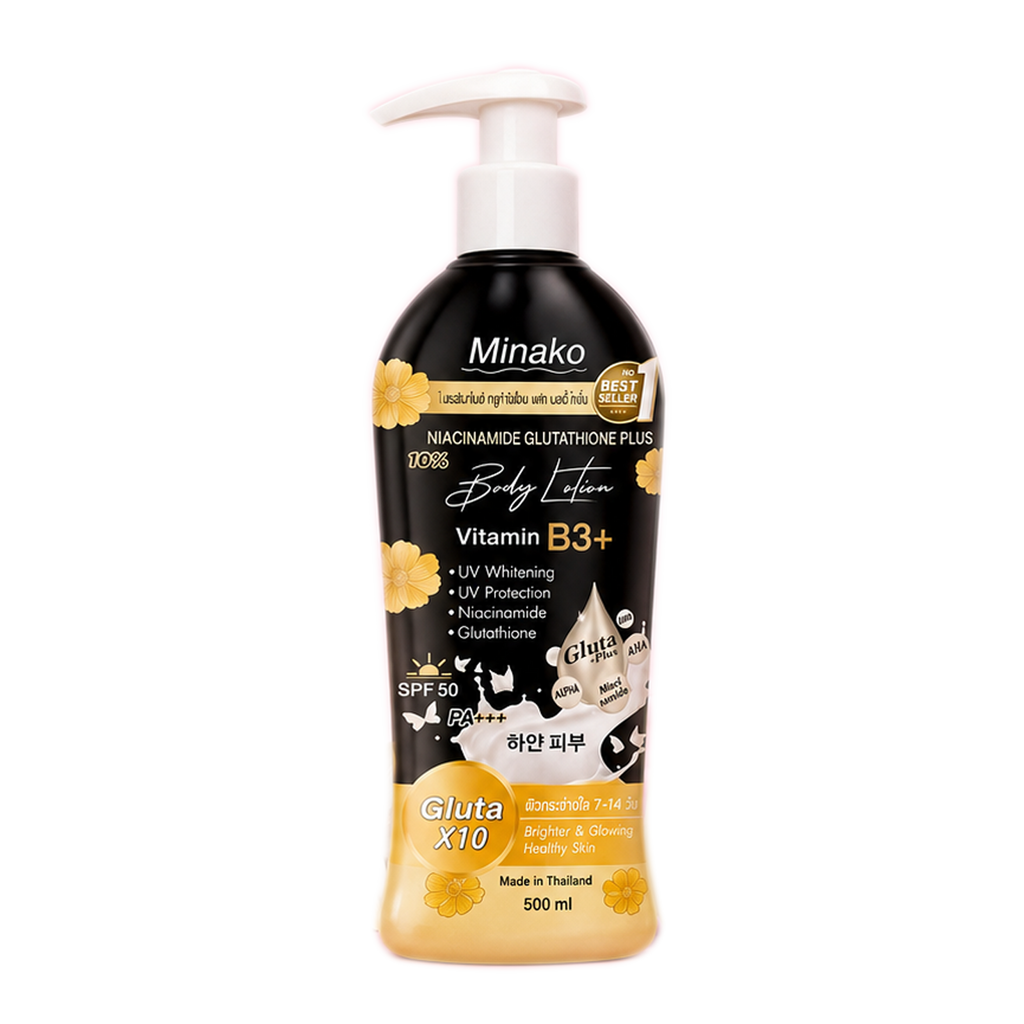 Minako Niacinamide Glutathione x10 Body Lotion SPF 50 PA+++ 500ml