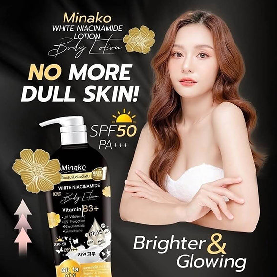 Minako Niacinamide Glutathione x10 Body Lotion SPF 50 PA+++ 500ml